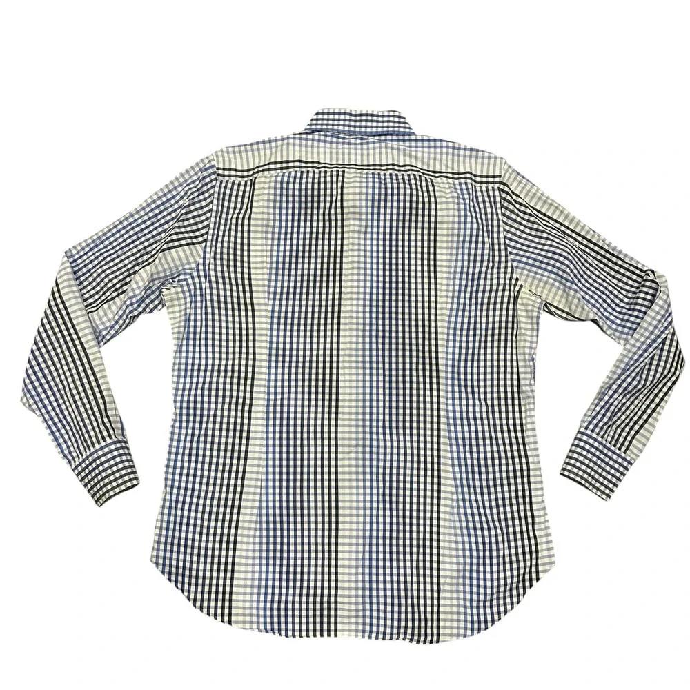 Etro Mens Shirt Size 43 Gingham‎ Check Long Sleeve Button Down Shirt